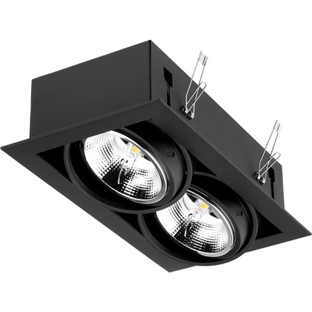 Einbaustrahler 2x GU10, ES111 Einbauspot HALOGEN Rechteck beweglich Schwarz CANIS LUMILED