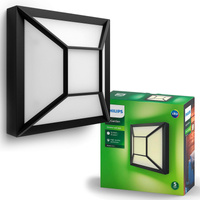 Gartenleuchte LED-Wandleuchte DROSERA myGarden 12W 2700K IP44 Decke 19cm Schwarz und Weiß PHILIPS