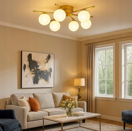 Kronleuchter Decke Pendelleuchte Dekorative 6x G9 Gold Bali Masterled