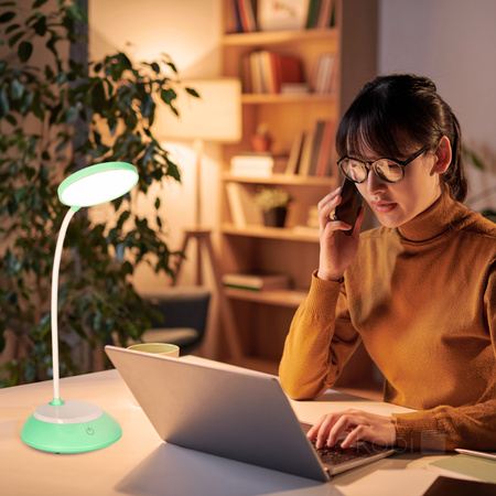 Schreibtischlampe LED 5W Kabellos Dimmbar CCT DIM Mint Kobi