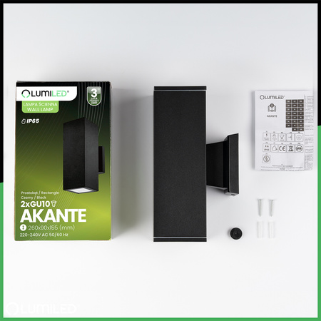 Wandleuchte Außen GU10, Garten-Wandleuchte IP65 AKANTE LUMILED