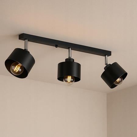 Spot Tuba Deckenleuchte Reflektor Halogen Leuchte 3x E27 Moving Black Elza Masterled