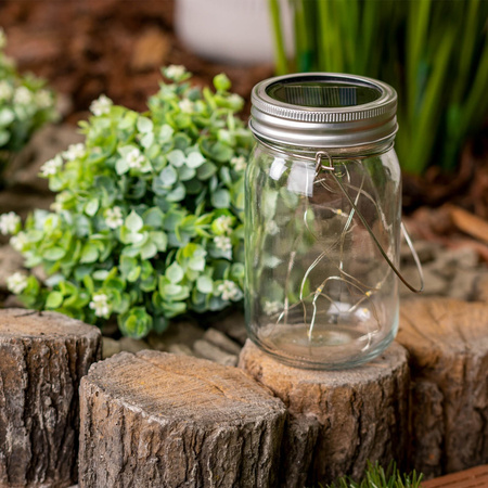 LED Laterne Solar Garten Krug hängend Glas