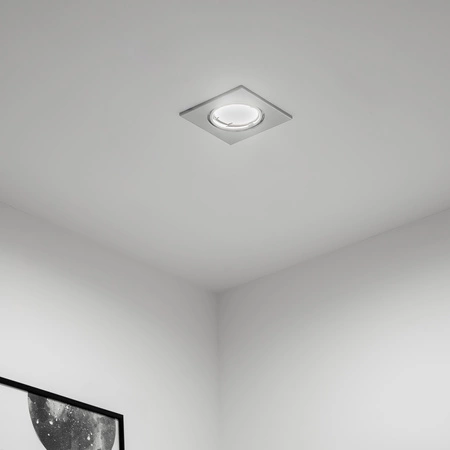 Halogen-Einbauleuchte Bewegliches Quadrat PICTOR Chromblech MR16 GU10 LUMILED