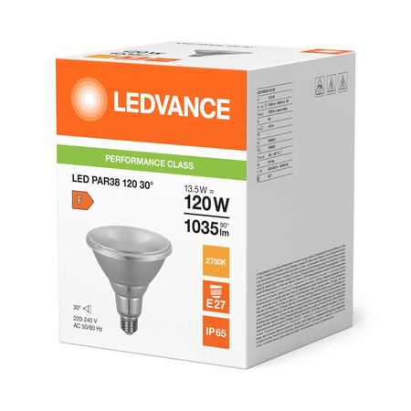 LED-Reflektor-Glühbirne E27 PAR38 13.5W = 120W 1035lm 2700K Warm 30° Ledvance