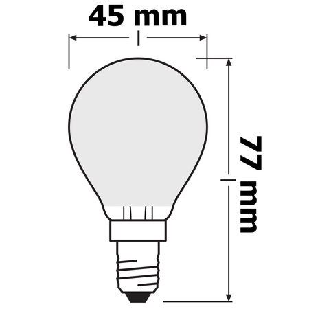 E14 P45 LED Leuchtmittel 1,5W = 15W 136lm 2700K Warm 300° OSRAM STAR Filament