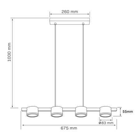 Hängelampe 4x GX53 Schwarz Gold MIRELLA Sanico Goldlux