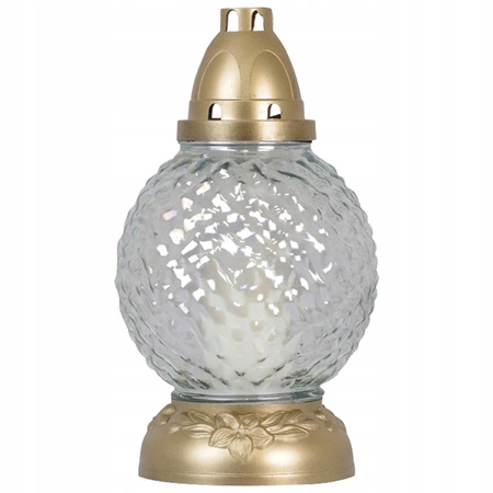 6xGlaskerze mit Einsatz 28h ganzjährig für Grab 24,5cm