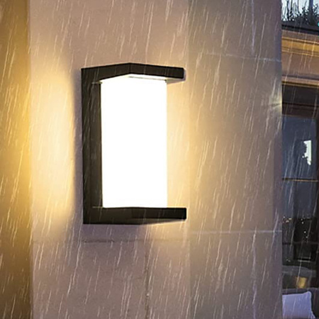 Gartenlampe E27 HYDRA Elevation Wandleuchte Schwarz