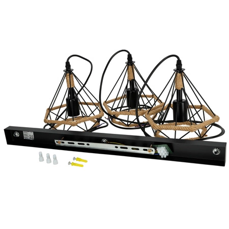 Dekorative Bambus Pendelleuchte 3x E27 Siena Kobi