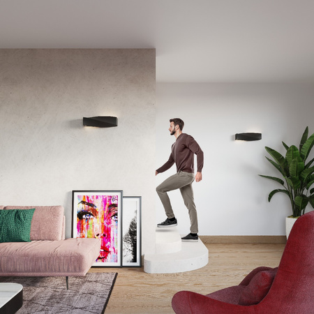 SIGNMA E27 Wandleuchte Up-Down Keramik Modern Schwarz SOLLUX