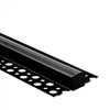 Aluminium LED-Profil für Gipskartonplatten REGIPS Fliesenunterprofil Schwarz 1m mit transparentem Diffusor für LED-Streifen + Endkappen GN Ecolight Serie