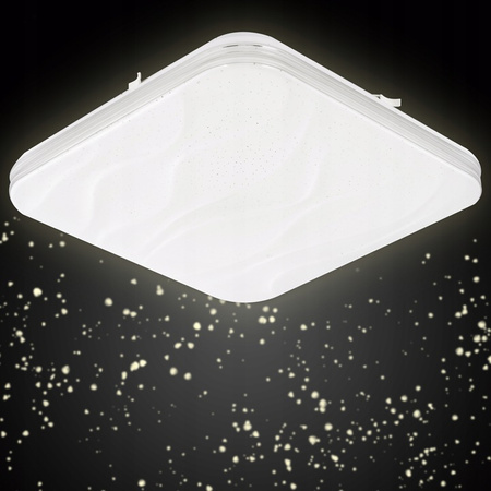 LED-Deckenleuchte für Badezimmer 72W 3000-6500K Weiß Square Diamond 43cm + Fernbedienung