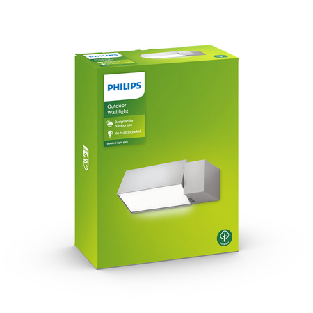 Gartenleuchte LED Wandleuchte BORDER myGarden E27 IP44 Rechteckig Grau PHILIPS