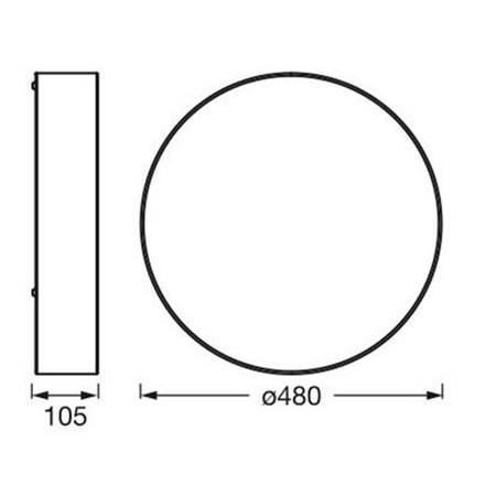 Plafond-Deckenleuchte E27 Schwarz 48cm Orbis Ledvance