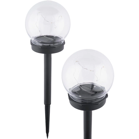 Solar-LED-Gartenlampe mit Nieten dekorative Kugel 3000K IP44 10 cm