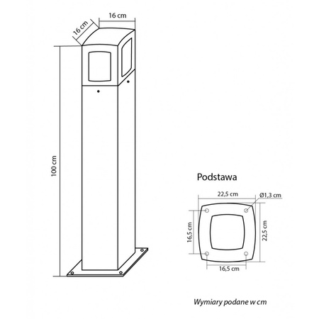 LED-Außenleuchte für den Garten TALES 100 cm E27 IP65 Su-Ma