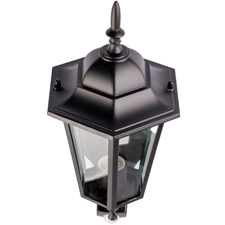 Wandleuchte Außen E27, Hängende Gartenlaterne mit Bewegungsmelder Schwarz BELLIS LUMILED