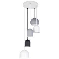 TEMPRE Hängeleuchte Kronleuchter Schwarz Weiß und Grau Modern 5xE27 2830 TK Lighting