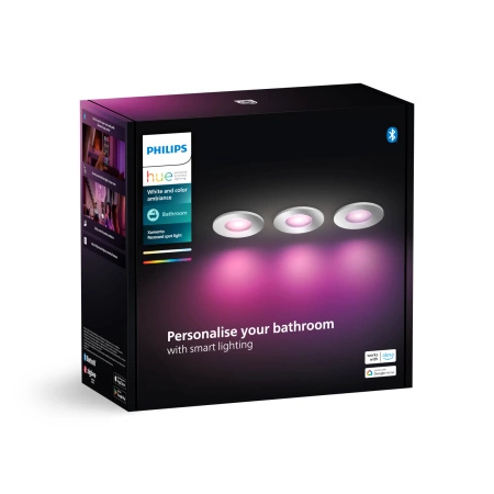 LED Xamento 3x 4.2W IP44 CCT RGB Kreisförmig PHILIPS HUE Bluetooth Badeinbauleuchte