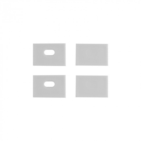 Aluminium-LED-Profil für Gipskartonplatten REGIPS breit unter Fliese Weiß 2m mit milchigem Lampenschirm für LED-Streifen + Endkappen Serie GNS Ecolight