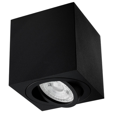 Halogen-Aufbauleuchte GU10, Aufbauspot Quadrat beweglich Schwarz AMAT-M LUMILED
