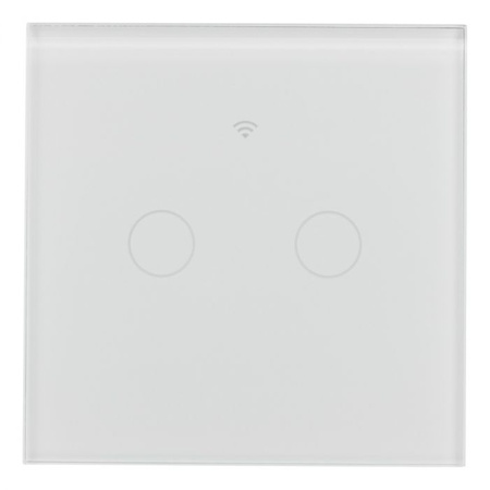 Weißer Doppel-WLAN-LED-TOUCH-Glasschalter