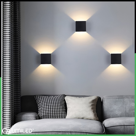 Wandleuchte Außen G9, Garten-Wandleuchte nach oben und unten verstellbar Schwarz PYXIS LUMILED