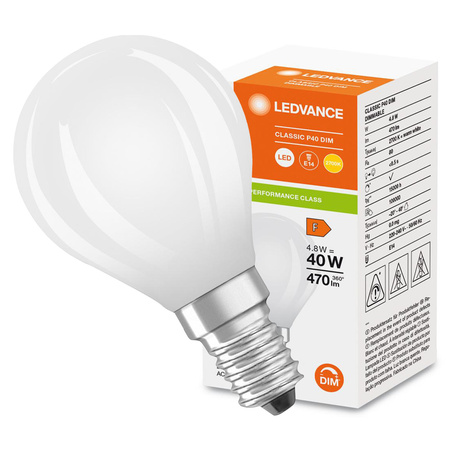 LED Lampen P45 E14 4.8W = 40W 470lm 2700K Warmweiß FILAMENT DIMMABLE LEDVANCE