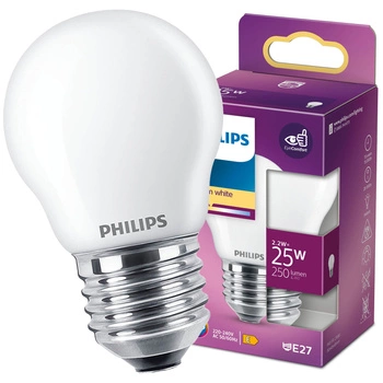 E27 P45 LED Lampen 2,2 W = 25 W, 250 lm, 2700 K, warmes Filament PHILIPS