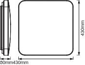 LED-Panel-Deckenleuchte 50W 3000K warm mit Bewegungs- und Dämmerungssensor 43 x 43 cm quadratisch ORBIS LEDVANCE