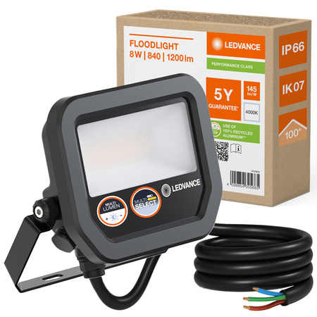 LED-Flutlicht 8W 1200lm 4000K IP66 Schwarz LEDVANCE Flutlicht