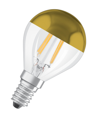 LED-Lampe P45 Ball E14 4W = 34W 380lm 2700K Warm 300° Gold Retrofit Glühfaden CLASSIC Osram