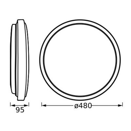 Plafond LED-Anbau-Deckenleuchte 36W 2500lm 3000K Warmweiß 48cm Orbis Ledvance