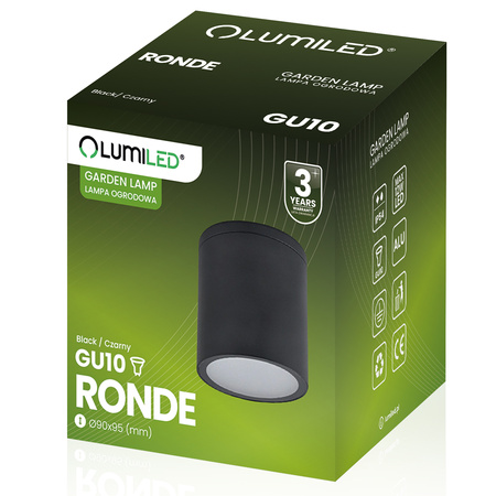 Aufbauleuchte GU10, Gartenleuchte IP54 95mm Runde RONDE LUMILED