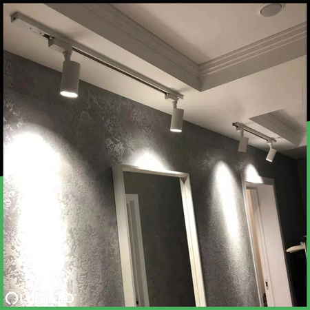 1m Stromschiene + 2x Schienenstrahler GU10 Weiß SAGI LUMILED