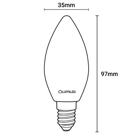 Lampen E14, Glühbirne B35 7W = 60W 806lm 3000K 360° warm Glühfaden LUMILED