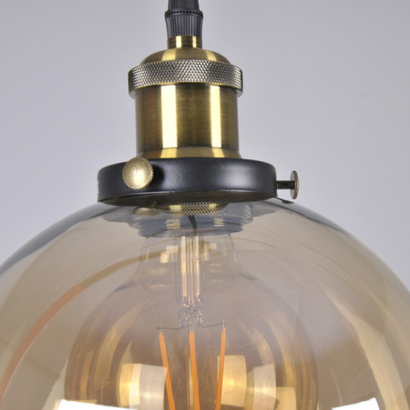 IRWIN KULA Decken-Pendelleuchte mit bernsteinfarbenem Schirm 1xE27 GOLDLUX (Polux)