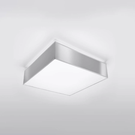 LED-Deckenleuchte Deckenaufbauleuchten HORUS 2xE27 Quadratische Leuchte 35cm Grau SOLLUX
