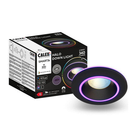 LED-Deckeneinbauleuchte Schwarz Halo SMART WiFi 6,5W 340lm RGB+CCT TUYA CALEX