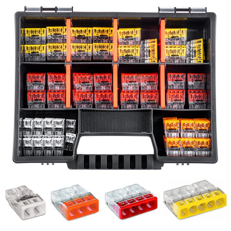 Schnellverbinder WAGO Installationsverbinder Set à 100 Stück - 20x2273-202 2X2,5MM + 30x203 3X2,5MM + 30x204 4X2,5MM + 20x205 5X2,5M