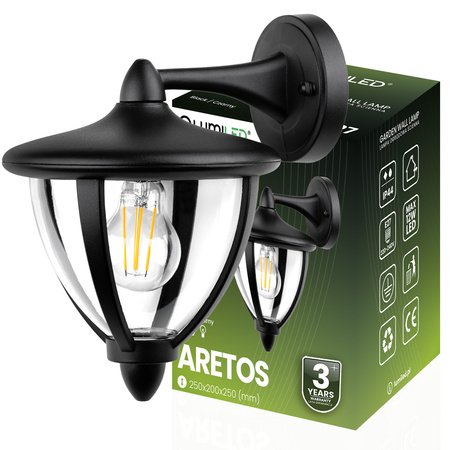 Wandleuchte Außen E27, Hängende Gartenlaterne ARETOS LUMILED