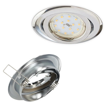 Halogen-Deckenleuchte GU10 MR16 OH15 Rund Beweglich Chrom Kobi