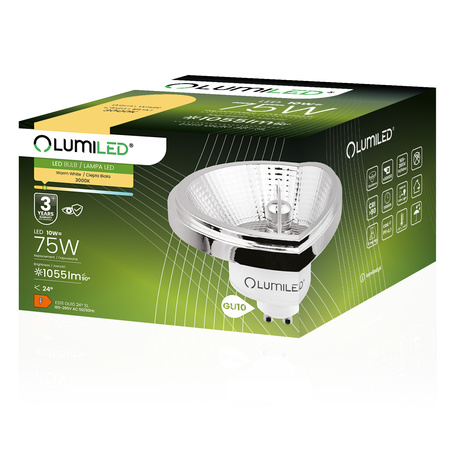 LED Lampen GU10 ES111 10W = 75W 1055lm 3000K Warm 38° LUMILED