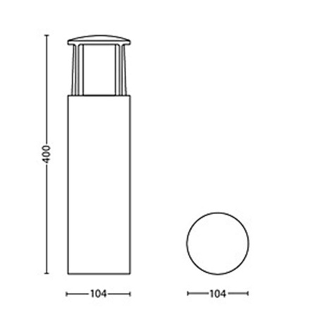 LED-Gartenlampe für den Außenbereich STOCK myGarden 6W 2700K IP44 Mast 40cm Anthrazit PHILIPS