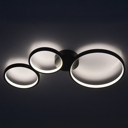 LED-Deckenleuchte 33W 5200lm 4000K Neutral Schwarz Flamenco Sanico Goldlux