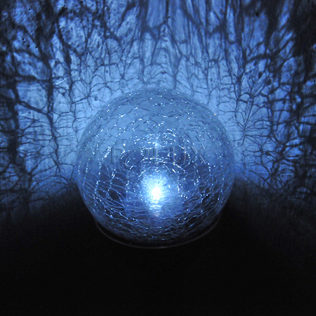 Garten LED Solarbetriebene Kugel Glas Inox 8 cm GOLDLUX (Polux)