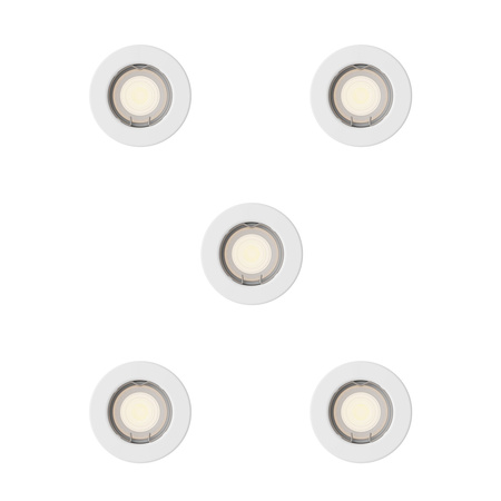 5x LED GU10 Unterputzmontage Fest Aluminium Rund Weiß Peridot Philips