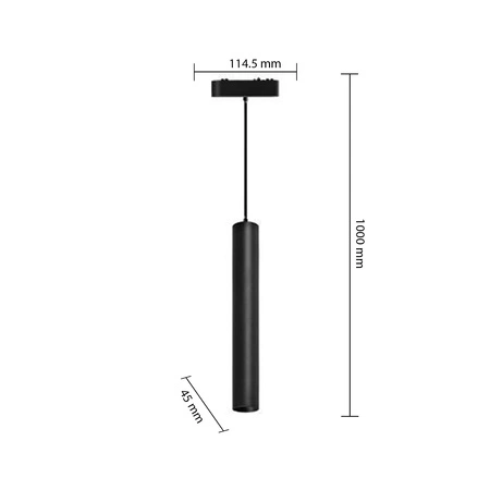 LED-Pendelleuchte für Magnetschiene 15W 1350lm 4000K Neutral CRI90 36° 48V Schwarz Luxo Masterled