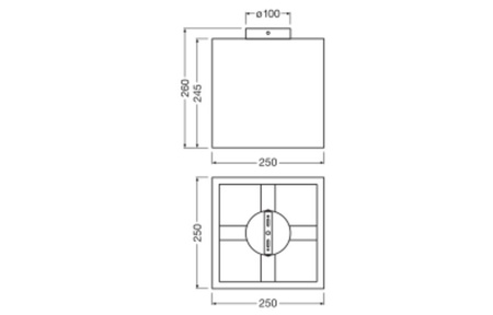 Spot Reflektor Deckenleuchte Quadrat E27 Karton Braun Dekor Ledvance